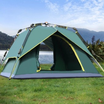 Outdoor Hydraulic AutomaticTents 3-4 Person Camping&Hiking Tents With Carry Bag(Army Green)