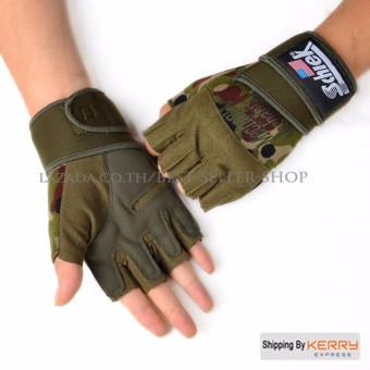 Schiek ถุงมือยกน้ำหนัก ถุงมือฟิตเนส Fitness Glove (สีเขียว L) 