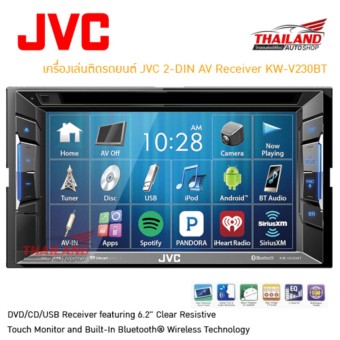 JVC เครื่องเล่นติดรถยนต์พร้อมจอ KW-V230BT